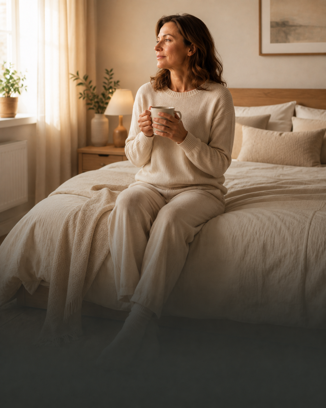 Relaxed evening routine in a calm home setting